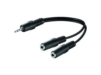 Audio-Video-Kabel 0,2 m lose Ware, 3,5 mm stereo St.>2x3,5 mm stereo Kuppl.