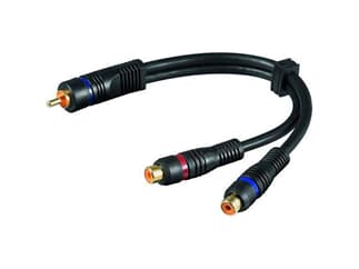 Audio-Video-Kabel 0,2 m lose Ware, 1 x Cinchstecker > 2 x Cinchkupplung