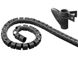 Goobay Kabelkanal, Schwarz - 2,5 m robuster Spiralschlauch gegen den Kabelsalat