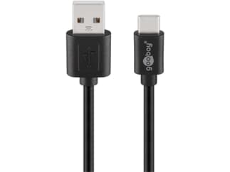 Goobay USB 2.0 Kabel USB-C™ auf USB A, schwarz, geeignet für Geräte mit USB-C™-Anschluss