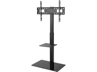 Goobay TV-Bodenständer Basic (Größe L), für Fernseher oder Monitore zwischen 37 und 70 Zoll (94-178 cm) bis 40 kg, schwenkbar