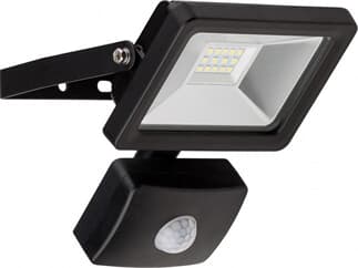 goobay LED Außen-Flutlichtstrahler schwarz mit Bewegungsmelder, 10W