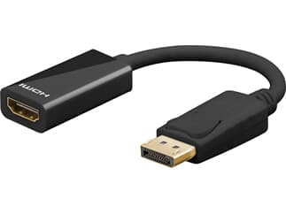 Goobay DisplayPort/HDMI™ Adapterkabel 1.2, vergoldet, 0.1 m, Schwarz - DisplayPort-Stecker > HDMI™-B