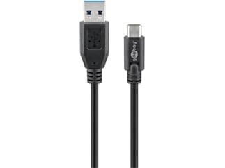Goobay USB-C™ auf USB A 3.0 Kabel, schwarz, 0.5 m - USB 3.0-Stecker (Typ A) > USB-C™-Stecker