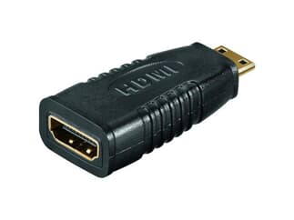 HDMI/HDMI Adapter, 19-pol. HDMI-Buchse>19-pol. C (Mini) HDMI Stecker