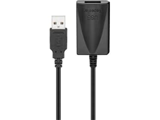 Goobay Aktives USB 2.0 Verl��ngerungskabel, Schwarz, 5 m - USB 2.0-Stecker (Typ A) > USB 2.0-Buchse (