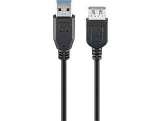 Goobay USB 3.0 SuperSpeed Verlängerungskabel, Schwarz, 5 m - USB 3.0-Stecker (Typ A) > USB 3.0-Buchs