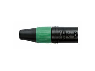 DAP XLR Stecker männlich, schwarz, mit grüner Endkappe