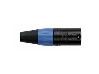 DAP XLR Stecker männlich, schwarz, mit blauer Endkappe