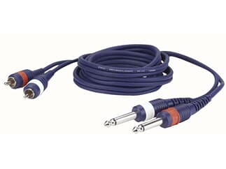 2 Mono Jack to 2 RCA Connector 3m
