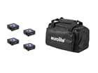 EUROLITE Set 4x AKKU Flat Light 3 sw + Soft-Bag