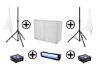 EUROLITE Set AKKU 2x Flat light 3 bk + Bar-6 + Stands