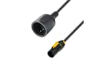 Adam Hall Cables 8101 KF 0150 T CON - 1,5 m Gummimantel Verlängerungskabel CEE7/7 Buchse an PowerCon True One 3 x 1,5 mm²