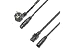 Adam Hall Cables 8101 PSAX 0500 - Netz- und Audiokabel CEE7/7 & XLR female auf C13 & XLR male 3x1,5mm² 5m
