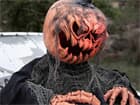 Europalms Halloween Kürbis-Monster, 50cm Animierte Zombiekürbis-Figur mit Licht- und Soundeffekt