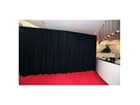Wentex P&D Curtain - Medium Gloss Satin 300x300cm 300G Black, pleated-gefaltet