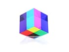 Adam Hall Merchandising CAMEO CMY Cube -  Durchscheinender Acrylwürfel in Cyan, Magenta und Gelb