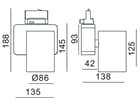 Deko-Light 3-Phasen-Spot - Nihal, 33 W, DIM, 3000 K, Silber