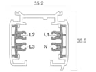 Deko-Light 3-Phasen Schienensystem - D Line Aufbaustromschiene 1m