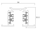 Deko-Light 3-Phasen Schienensystem - D Line Einbaustromschiene mit Flügel 2m