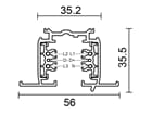 Deko-Light 3-Phasen Schienensystem - D Line DALI Einbaustromschiene mit Flügel 2m, weiß