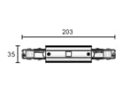 Deko-Light 3-Phasen Schienensystem - D Line DALI elektr. Längsverbinder mit Einspeisem. li-re