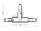 Deko-Light 3-Phasen Schienensystem - D Line DALI T-Verbinder links-links-rechts mit Wechselmechanik