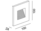 Zubehör, Abdeckung weiß eckig für Light Base II COOB Outdoor, Länge: 100 mm, Breite: 100 mm, Höhe: 2