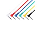 Adam Hall Cables 3 STAR IRR 0030 SET - Set of 6 patch cables 6.3 mm angle jack mono 0.30 m