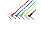 Adam Hall Cables 3 STAR IRR 0090 SET - Set of 6 patch cables 6.3 mm angle jack mono 0.90 m