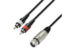 Adam Hall Cables K3 YFCC 0100 - Audiokabel XLR-Buchse auf 2 x RCA-Stecker, 1 m