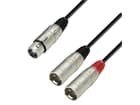 Adam Hall Cables K3 YFMM 0100 - Audiokabel XLR Buchse auf 2 x XLR Stecker, 1 m