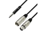 Adam Hall Cables K3 YVMF 0100 - Audiokabel 6,3 mm Klinke Stereo auf XLR Stecker + XLR Buchse, 1 m