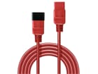 LINDY 30123 1m IEC-Verlängerungskabel, rot - Ideal um die Verkabelung verschiedenster