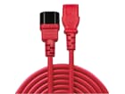 LINDY 30478 2m IEC Verlängerung, rot - Ideal um die Verkabelung verschiedenster Schal