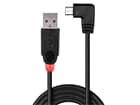 LINDY 31976 1m USB 2.0 Kabel Typ A an Micro-B 90° gewinkelt - USB 2.0 Kabel (abwärtsk