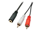 LINDY 35677 Premium Audio-Adapterkabel, 2x RCA (Cinch) an 3,5mm Klinkenstecker, 25cm