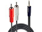 LINDY 35681 Premium Audio-Adapterkabel, 2x RCA (Cinch) Stecker an 3.5mm Klinkenstecke