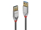 LINDY 36625 0.5m USB 3.2 Typ A Kabel, 5GBit/s, Cromo Line - USB Typ A Stecker an A St