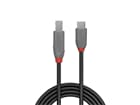LINDY 1m USB 3.2 Typ C an B Kabel, Anthra Line - Typ C Stecker an B Stecker