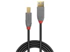 LINDY 36743 3m USB 3.2 Typ A an B Kabel, 5GBit/s, Anthra Line - USB Typ A Stecker an