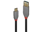LINDY 36910 0.5m USB 3.2  Typ A an C Kabel, 10GBit/s, 5A, PD, Anthra Line - USB Typ A