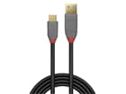 LINDY 36910 0.5m USB 3.2  Typ A an C Kabel, 10GBit/s, 5A, PD, Anthra Line - USB Typ A
