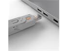 LINDY 40453 USB Typ A Port Schloss, orange - Vier Port Schlösser für USB mit Schlüsse