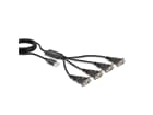 LINDY USB auf 4 Port Seriell Konverter - Kabelversion, 1x USB A an 4x D9F