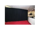 Wentex P&D Curtain - Medium Gloss Satin 300x400cm 165G Black, pleated-gefaltet