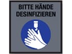 PROmagiX Schmutzfangmatte / Hinweismatte "Bitte Hände Desinfizieren" 45x45 cm