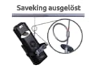 Saveking® Sicherungsseil 20kg, 3mm, 100cm, schwarz, mit Dämpfungselement und Schnellverbindungsglied