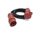 UltraliteCEE Kabel Profi, 32A, 5pol,5x6.0mm², 05m, H07RN-F,  mit Beschriftungstülle / Mennekes Stecker & Buchse ROT