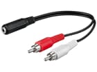 Audio-Video-Kabel 0,2 m Polybag, 3,5 mm stereo Kupplung > 2xChinchstecker